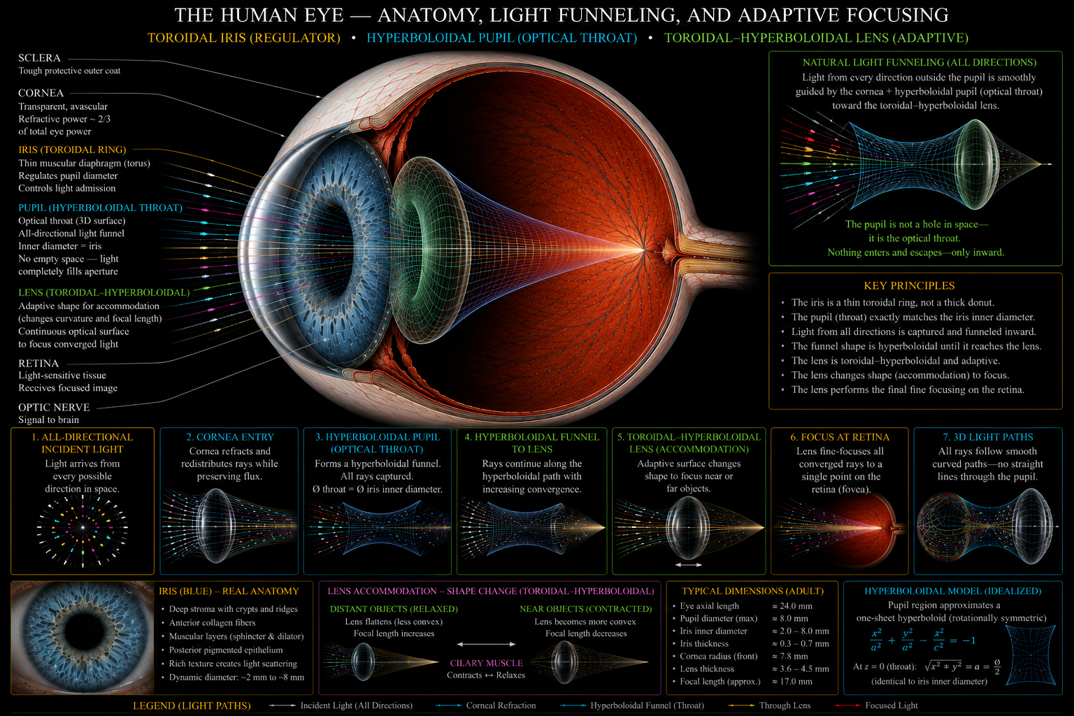 Human Eye Anatomy and Light Funneling