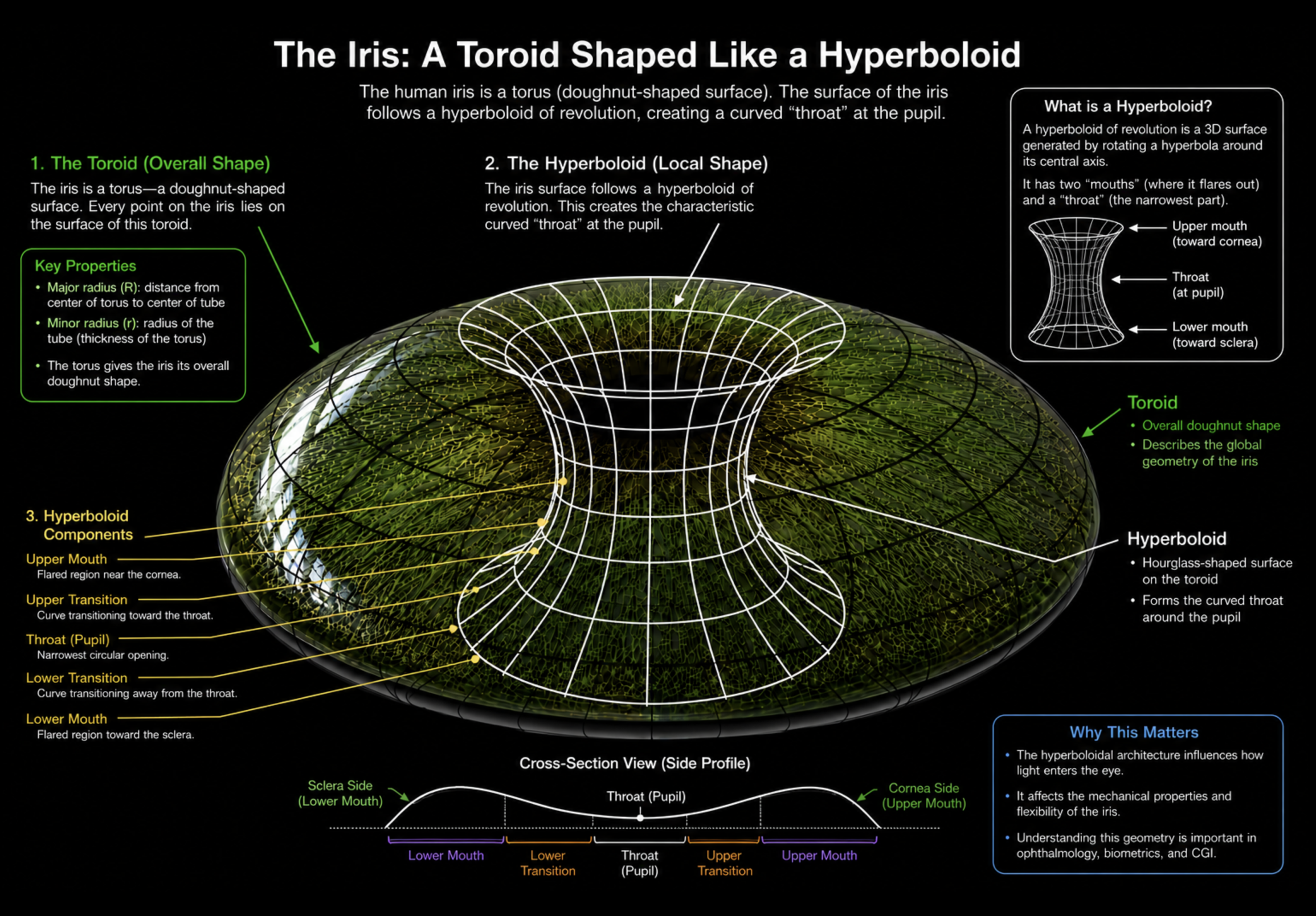 The Iris: A Toroid Shaped Like a Hyperboloid