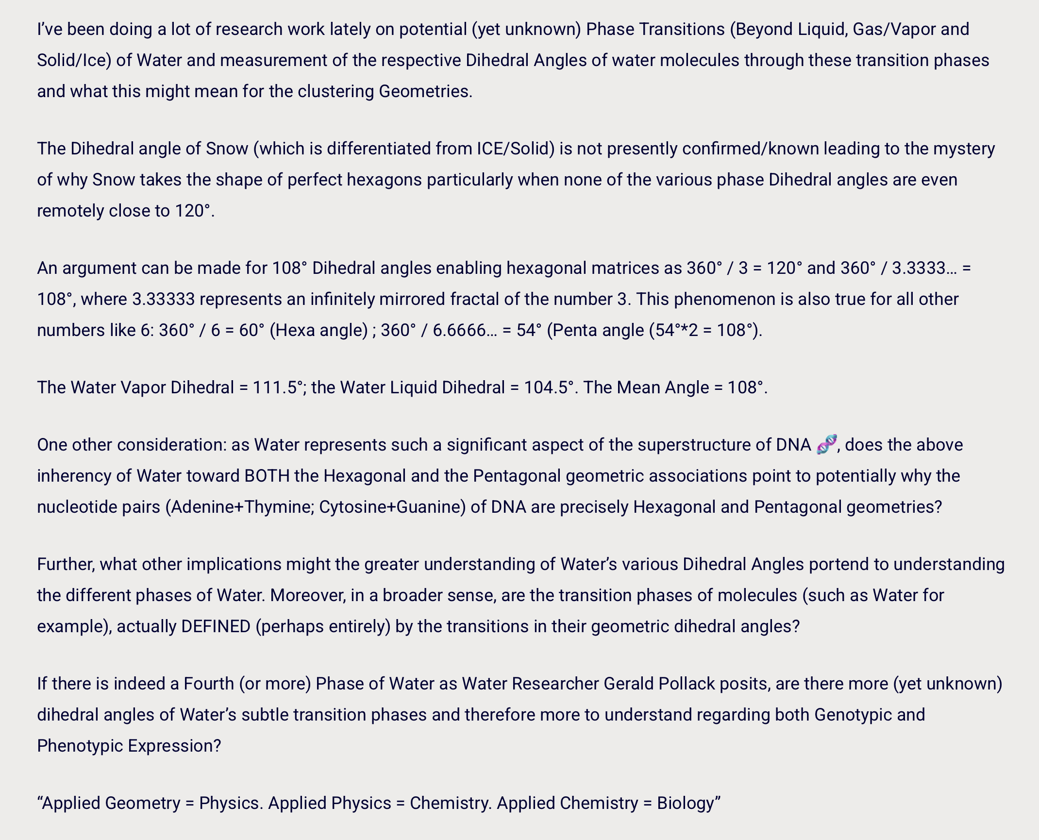 Dihedral angle research notes